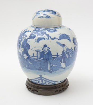 Lot 637 - Chinese blue and white ginger jar and cover