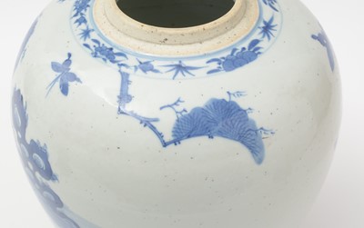 Lot 637 - Chinese blue and white ginger jar and cover