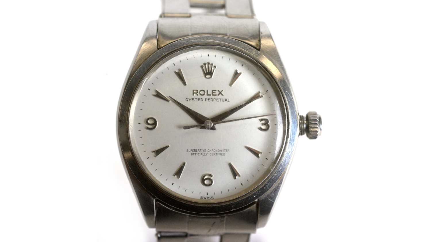 Lot 517 - Rolex Oyster Perpetual: a steel cased automatic wristwatch