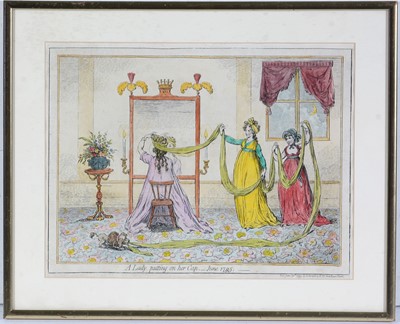 Lot 8 - James Gillray - A comical cartoon depicting Georgian fashion | etching