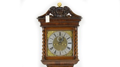 Lot 1174 - Edward Stanton, London: a burr walnut and walnut longcase clock.