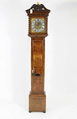 Lot 1174 - Edward Stanton, London: a burr walnut and walnut longcase clock.