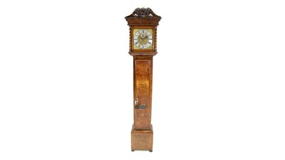 Lot 1174 - Edward Stanton, London: a burr walnut and walnut longcase clock.