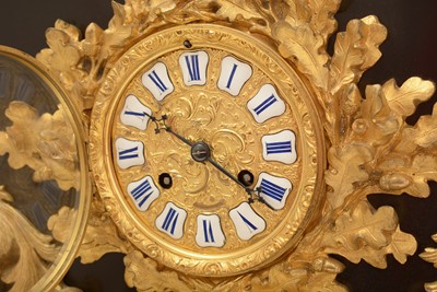Lot 1142 - Raingo Freres: a large and impressive black slate, gilt and bronze mantel clock.