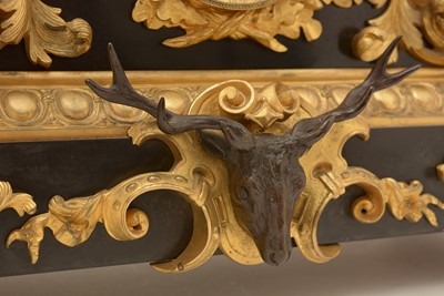 Lot 1142 - Raingo Freres: a large and impressive black slate, gilt and bronze mantel clock.