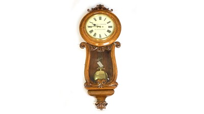 Lot 1163 - Wherly and Sheraton, Sunderland: a Victorian oak wall clock