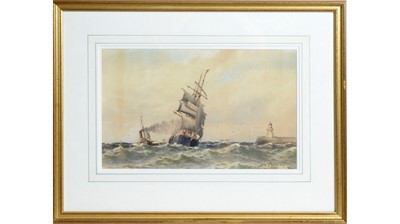 Lot 815 - William Thomas Nichol Boyce - Crossing the Bar at the Entrance to the River Tyne | watercolour