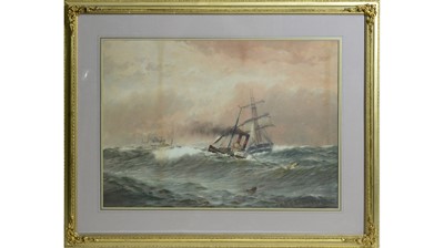 Lot 735 - William Thomas Nichol Boyce - Navigating Rough Tides | watercolour
