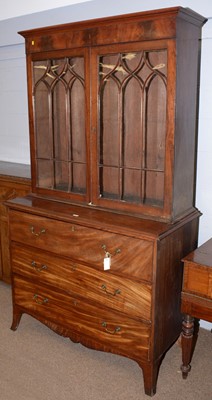 Lot 59 - A George III mahogany secretaire chest.