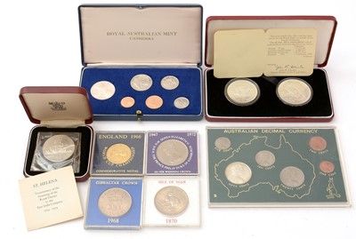 Lot 148 - Royal Australian Mint Canberra mint proof set, and other commemorative coins.