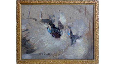 Lot 1049 - William Walls RSA - Silkie Hens | oil