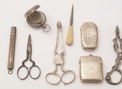 Lot 138 - A selection of sugar nips and other objects of vertu