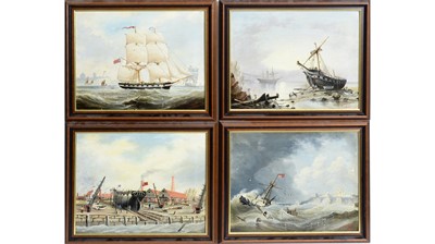 Lot 939 - J. Watson - Four Naive North East Marine Views | oil