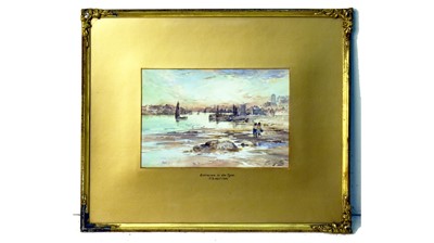 Lot 732 - Thomas Swift Hutton - Entrance to the Tyne | watercolour