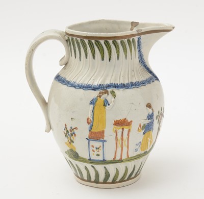 Lot 706 - Three Prattware jugs