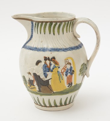Lot 706 - Three Prattware jugs