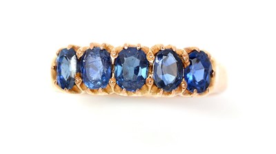 Lot 420 - A five stone sapphire ring