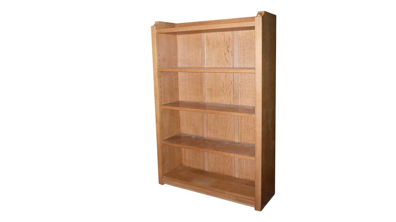 Lot 1272 - Workshop of Robert ‘Mouseman’ Thompson (Kilburn): an oak open bookcase.