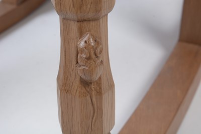 Lot 1279 - Workshop of Robert 'Mouseman' Thompson (Kilburn): oak rocking chair.