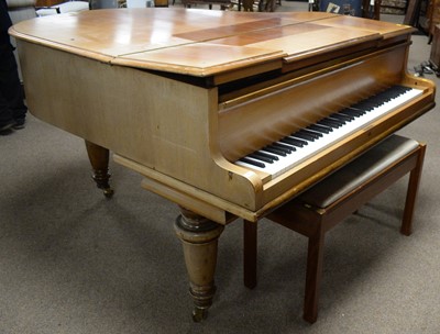 Lot 63 - John Broadwood & Son: a walnut baby/boudoir grand piano.