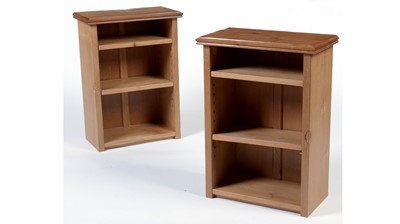 Lot 1284 - Workshop of Robert 'Mouseman' Thompson (Kilburn): a pair of small oak bedside bookcases.