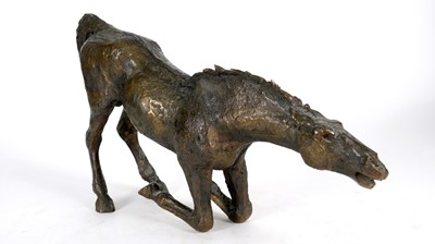 Lot 1226 - Ann Baxter: brown patinated bronze model of a horse