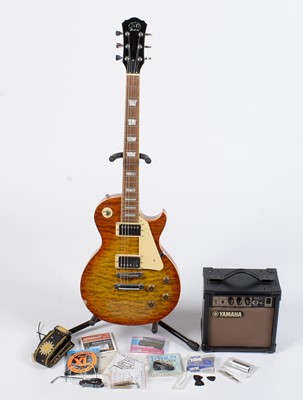 Lot 80 - J&D Les Paul, Yamaha practice amp, accessories