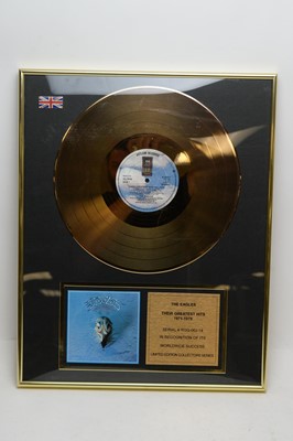 Lot 150 - The Eagles Greatest Hits gold framed collectors record
