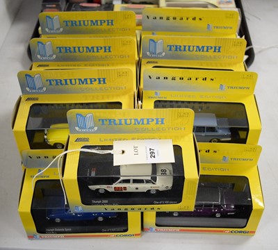 Lot 297 - A selection of Vanguards Triumph die-cast model cars.