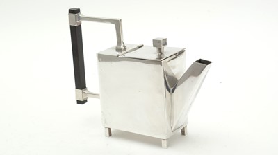 Lot 550 - Dr. Christopher Dresser for Dixon: electroplate square teapot