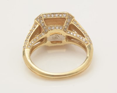 Lot 429 - A citrine and diamond dress ring, by Christopher Wharton