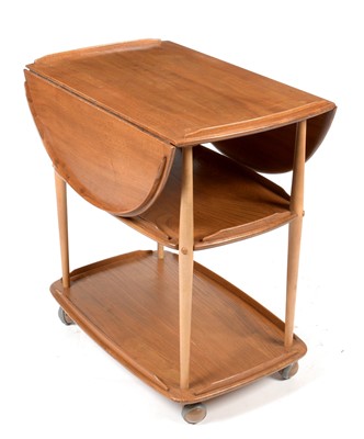 Lot 387 - Ercol: an elm and beech model 505 drop leaf trolley