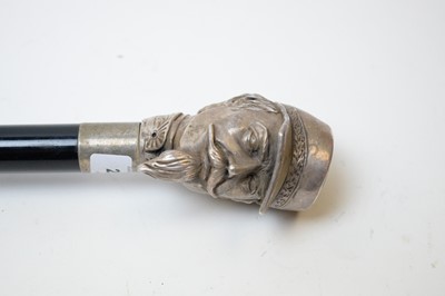 Lot 214 - A silver topped walking stick.