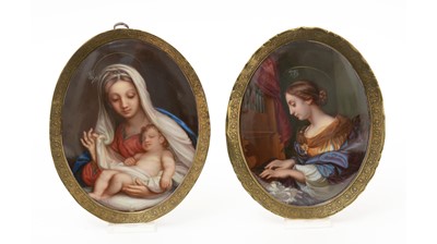 Lot 743 - Pair 19th Century Meissen oval plaques