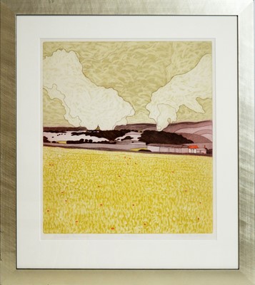 Lot 514 - John Brunsdon - Stubble Burning | etching with aquatint