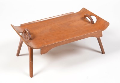 Lot 340 - 'The Centurion': a mid Century folding teak ply bed tray