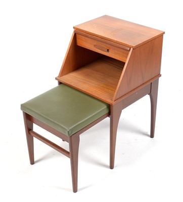 Lot 389 - Chippy Heath: a mid Century teak telephone seat.