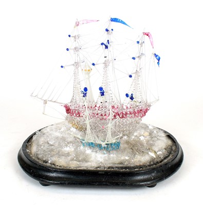 Lot 759 - Late 19th Century spun glass frigger
