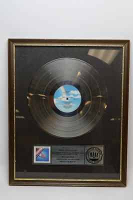 Lot 149 - Framed platinum record The Fixx - Reach the Beach
