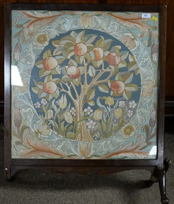 Lot 75 - An early 20th Century needlework firescreen.