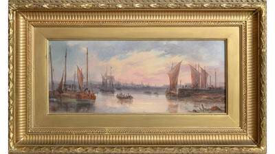 Lot 89 - John Wilson Ewbank - A Harbour at Sunrise | oil