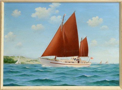 Lot 632 - E. Thomas - Sailing Yacht | oil