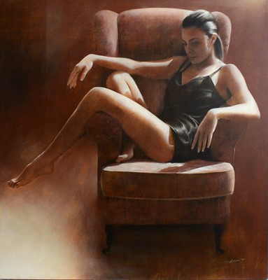 Lot 212 - Antonio Sgarbossa - Repose in Black Silk | oil