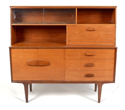 Lot 312 - A mid Century teak highboard sideboard credenza.