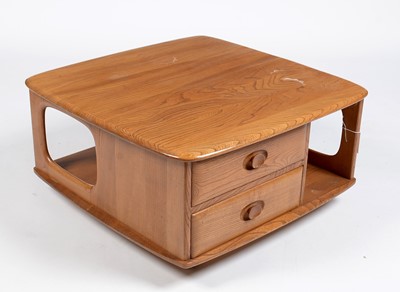 Lot 332 - Ercol: an elm ‘Pandora’ model no 735 square coffee table.