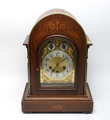 Lot 428 - A German inlaid walnut bracket clock