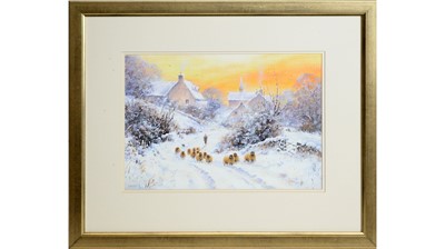 Lot 104 - Joe Hush - Through the Village of Harbottle, Northumberland | acrylic