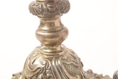 Lot 583 - A William IV silver five-branch candelabrum, by Paul Storr