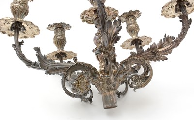Lot 583 - A William IV silver five-branch candelabrum, by Paul Storr