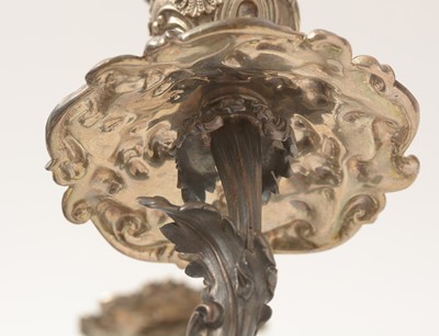 Lot 583 - A William IV silver five-branch candelabrum, by Paul Storr
